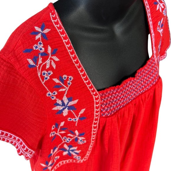 🌸4/$50🌸 NEW Old Navy Gauze Cotton Dress with Embroidery Detailing - Picture 2 of 16